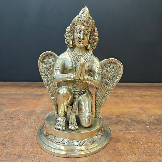 Brass Garuda Statue Vishnu Vahana 9 Inch