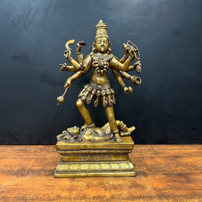 Brass Goddess Kali Mata Statue 10 Arms 24 Inches by vendor-unknown - Hindu Gods