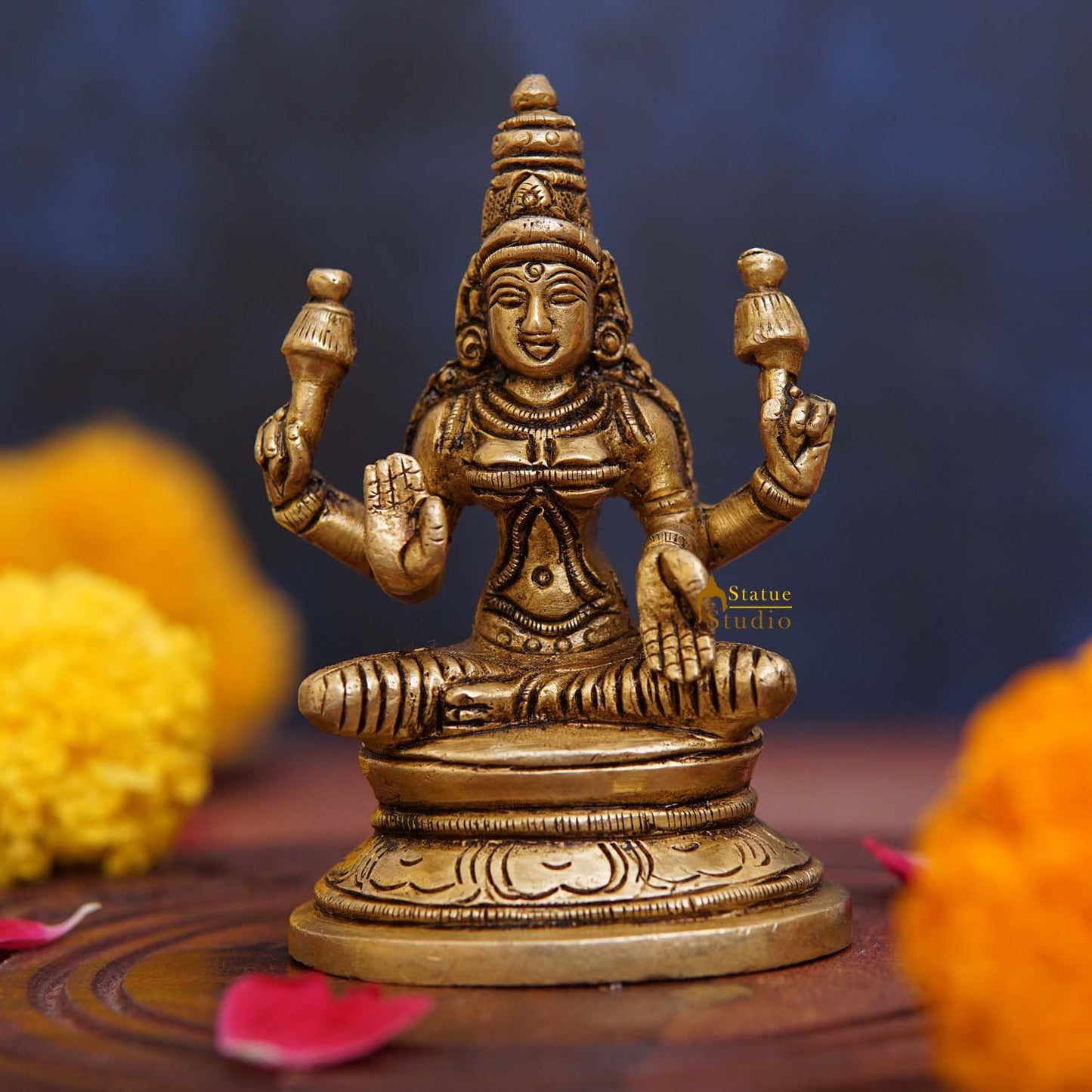 Brass Goddess Lakshmi Idol 3.5 Inch