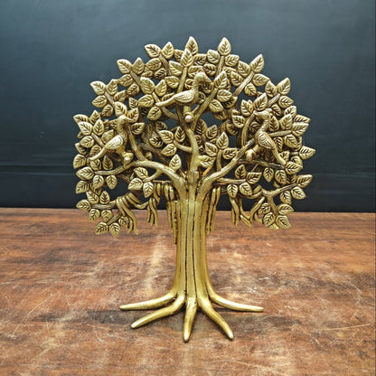 Brass Handcrafted Kalpavriksha Life Of Tree Decorative Showpiece 12 Inch by vendor-unknown - Decor