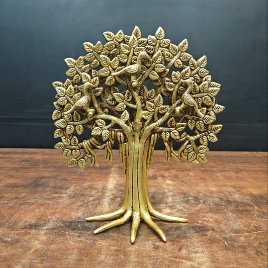 Brass Handcrafted Kalpavriksha Life Of Tree Decorative Showpiece 12 Inch