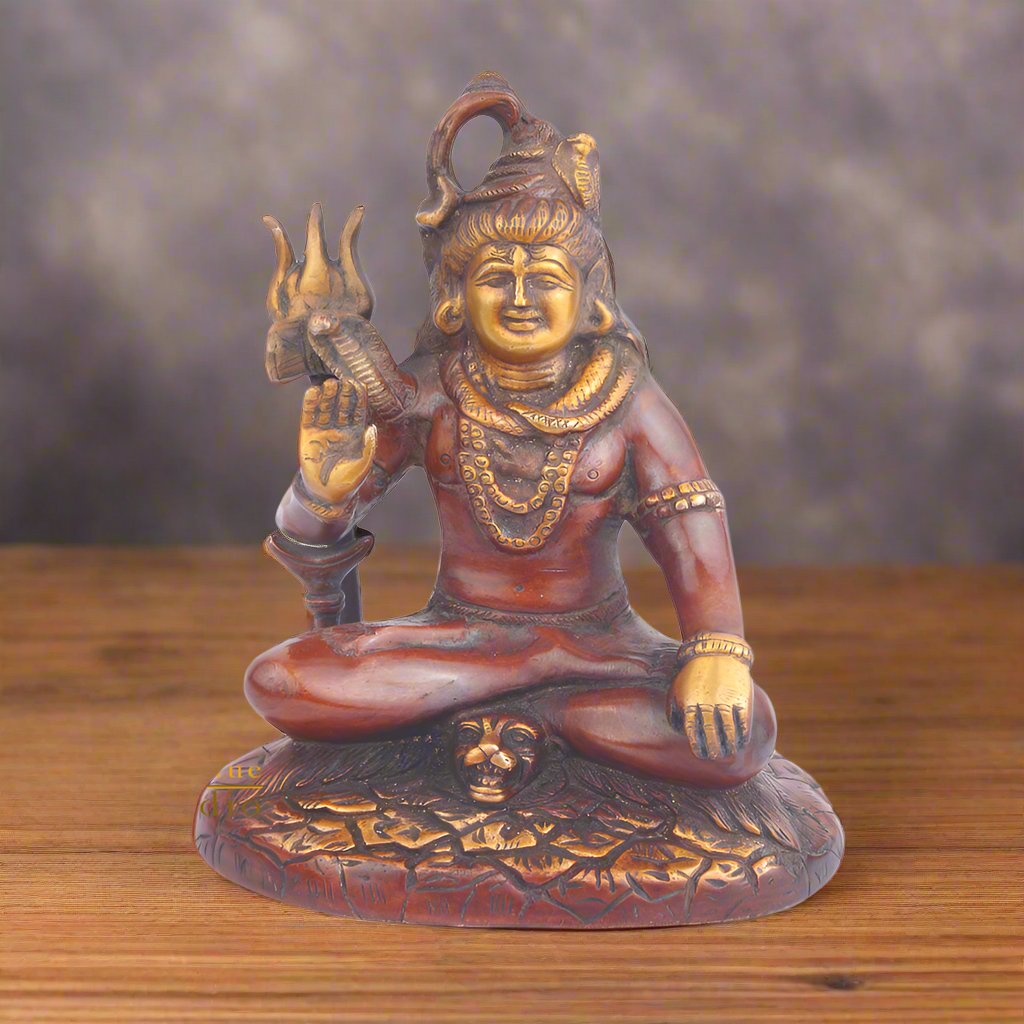 Brass Handicraft Shiva Statue Hindu God Shankar Bhagwan 8 Inch