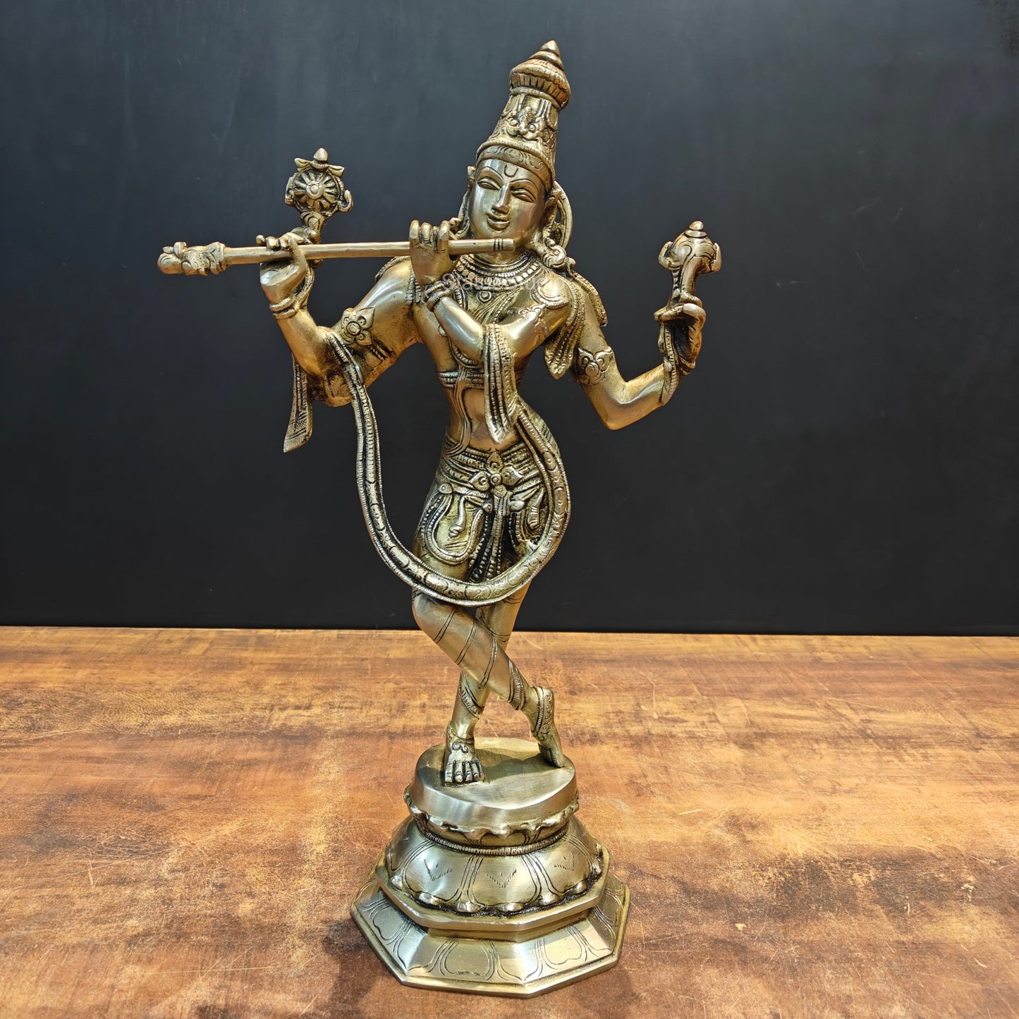 Brass Krishna Statue For Home Decor 1.5 Feet