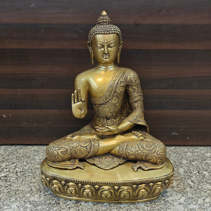 Brass Large Buddha Statue Antique Finish Showpiece 2 Feet by vendor-unknown - Buddha (View 2)