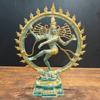 Brass Large Dancing Shiva As Nataraja Idol Antique Finish 2 Feet by vendor-unknown - Hindu Gods