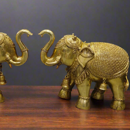 Brass Large Elephant Pair Statue Feng Shui 2 Feet Lenght by vendor-unknown - Decor (View 2)