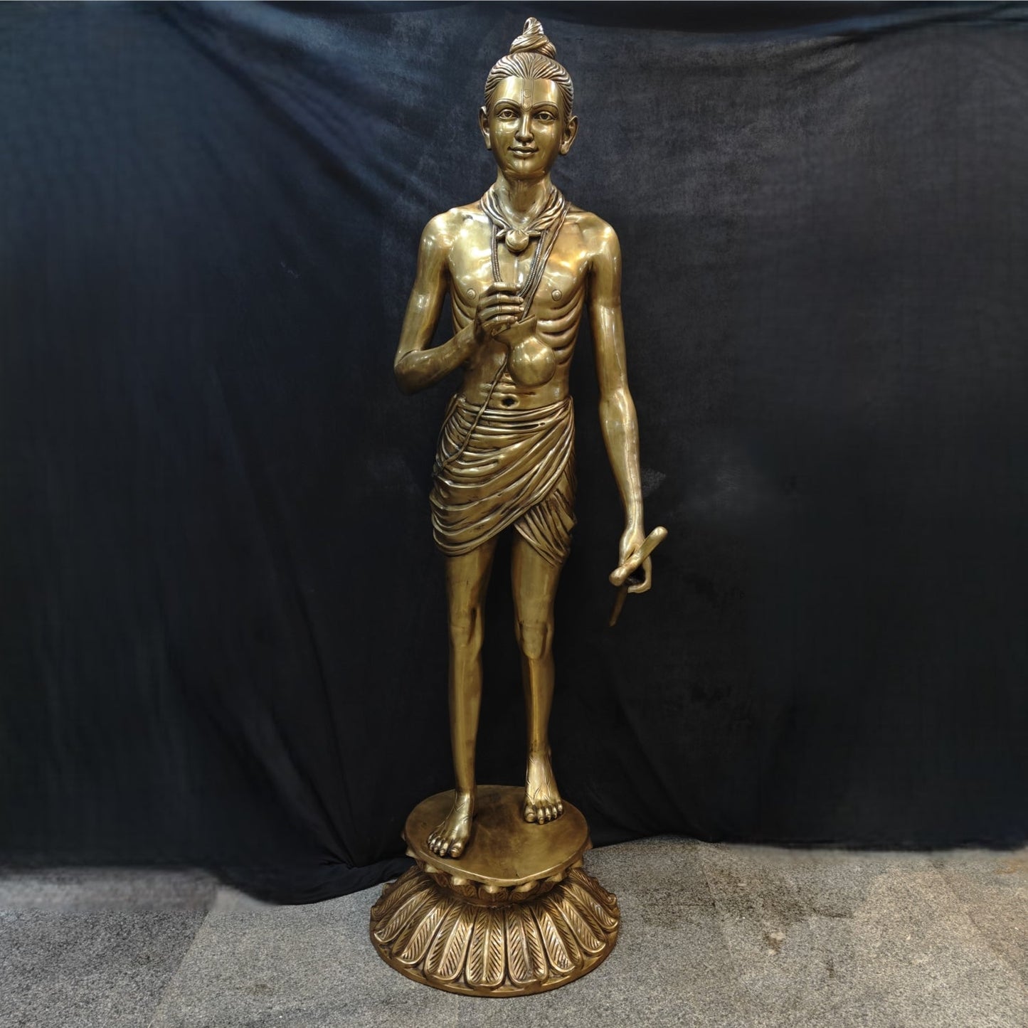 Brass Large Hindu Lord Swami Narayan Statue Nilkanth Varni 6.5 Feet