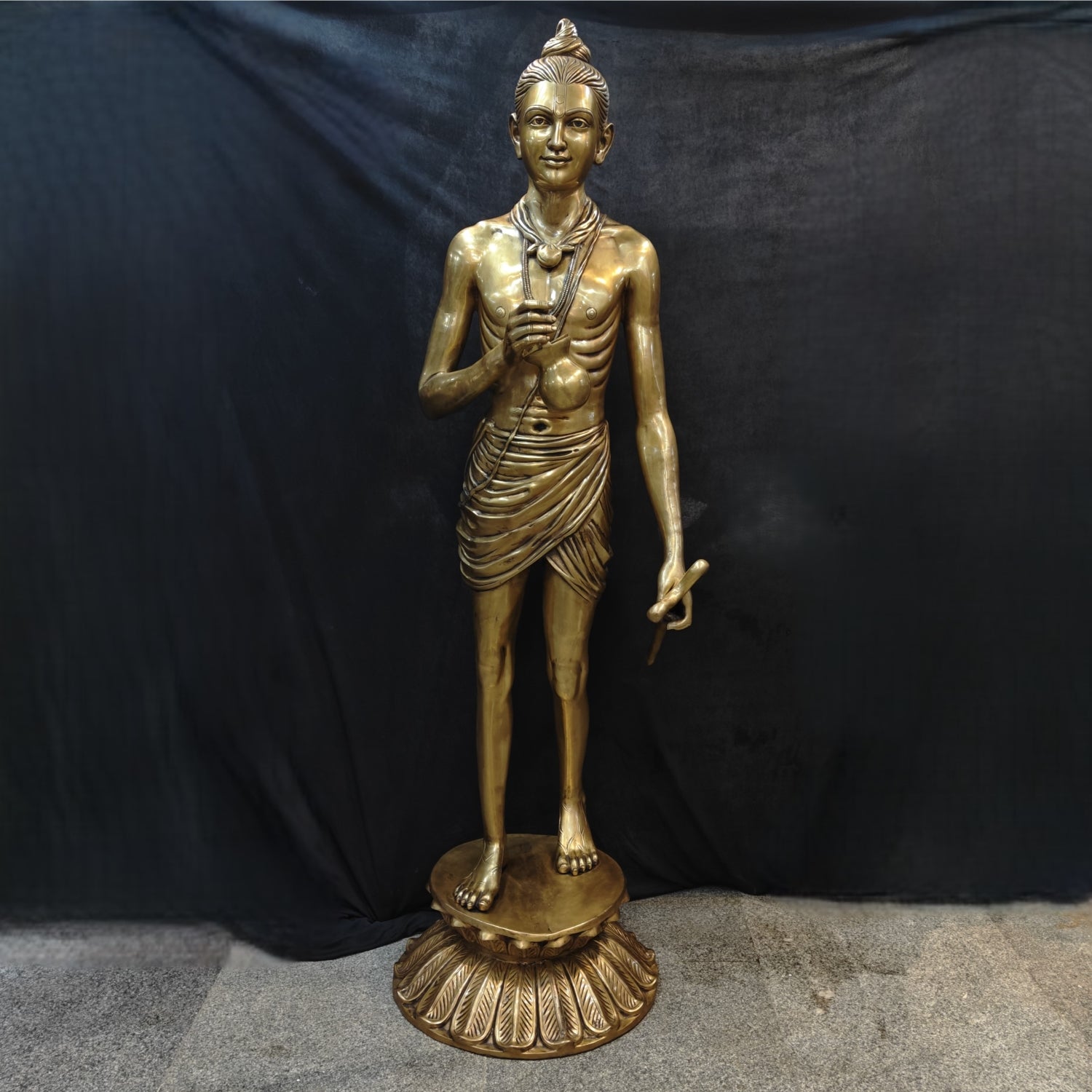 Brass Large Hindu Lord Swami Narayan Statue Nilkanth Varni 6.5 Feet - Eco-friendly - Sama Homes
