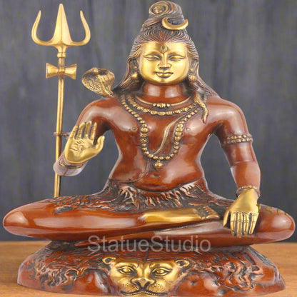 Brass Large Lord Shankar Bhagwan Shiva Idol For Home Temple 2 Feet by vendor-unknown - Hindu Gods (View 2)