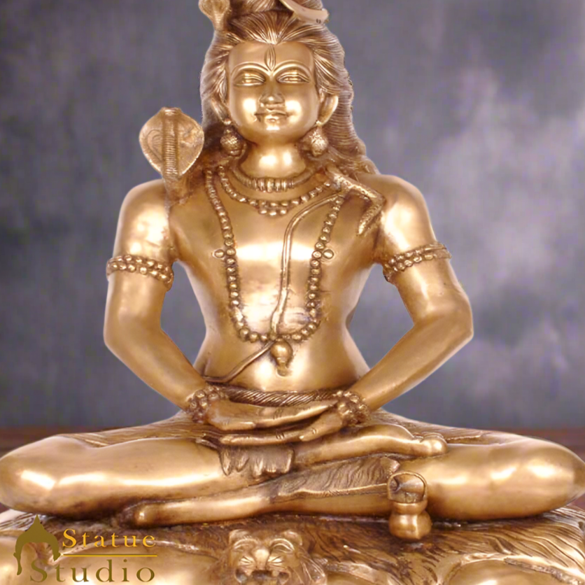 Brass Large Lord Shiva Idol Bhole Nath Mahadeva Shankar The Destroyer 28" - Image 2