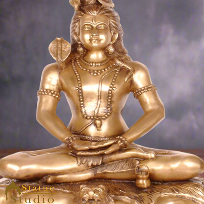 Brass Large Lord Shiva Idol Bhole Nath Mahadeva Shankar The Destroyer 28" by vendor-unknown - Hindu Gods (View 2)