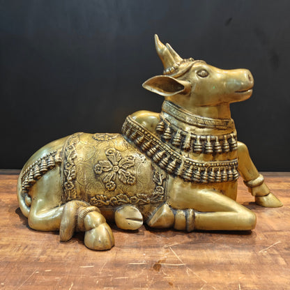 Brass Large Nandi Sculpture 33 Inch by vendor-unknown - Spiritual