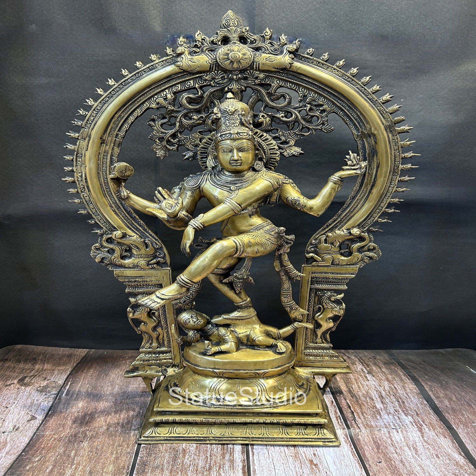 Brass Large Nataraja Idol Antique Finish For Home Office Decor Showpiece 2 Feet - Eco-friendly - Sama Homes