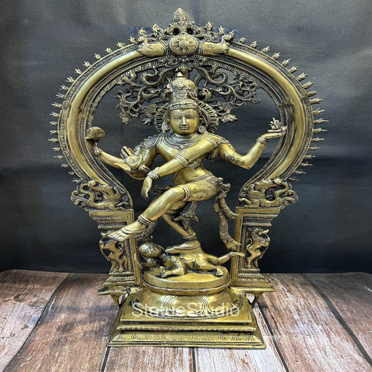 Brass Large Nataraja Idol Antique Finish For Home Office Decor Showpiece 2 Feet