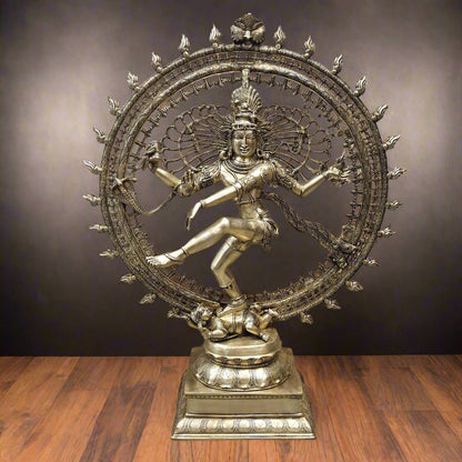 Brass Large Nataraja Statue For Home Decor 4 Feet by vendor-unknown - Hindu Gods
