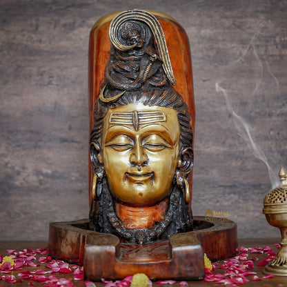 Brass Large Shivling Idol Antique Finish For Home Pooja Temple 2 Feet by vendor-unknown - Hindu Gods