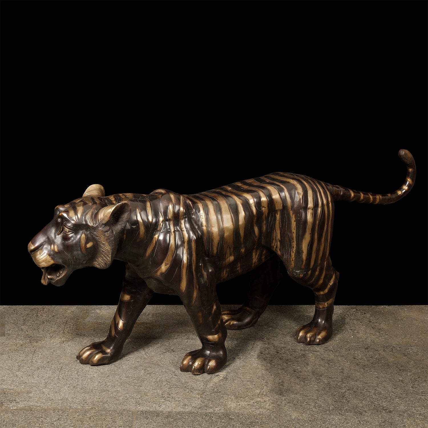 Brass Large Size Tiger Statue Figurines Decor 70 Inches - Eco-friendly - Sama Homes