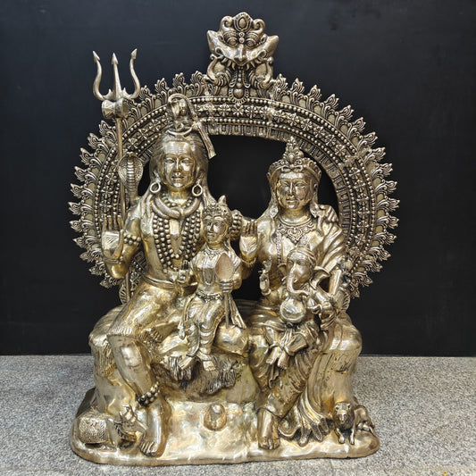 Brass Large Size The Complete Shiva Parivar Idol 45 Inches