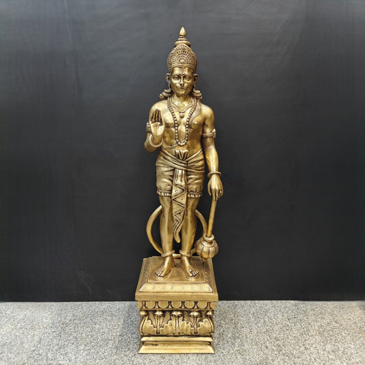 Brass Large Standing Hanuman Idol For Home Decor 4 Feet