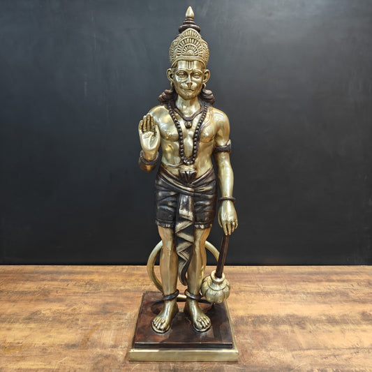 Brass Large Superfine Standing Hanuman Statue 3 Feet
