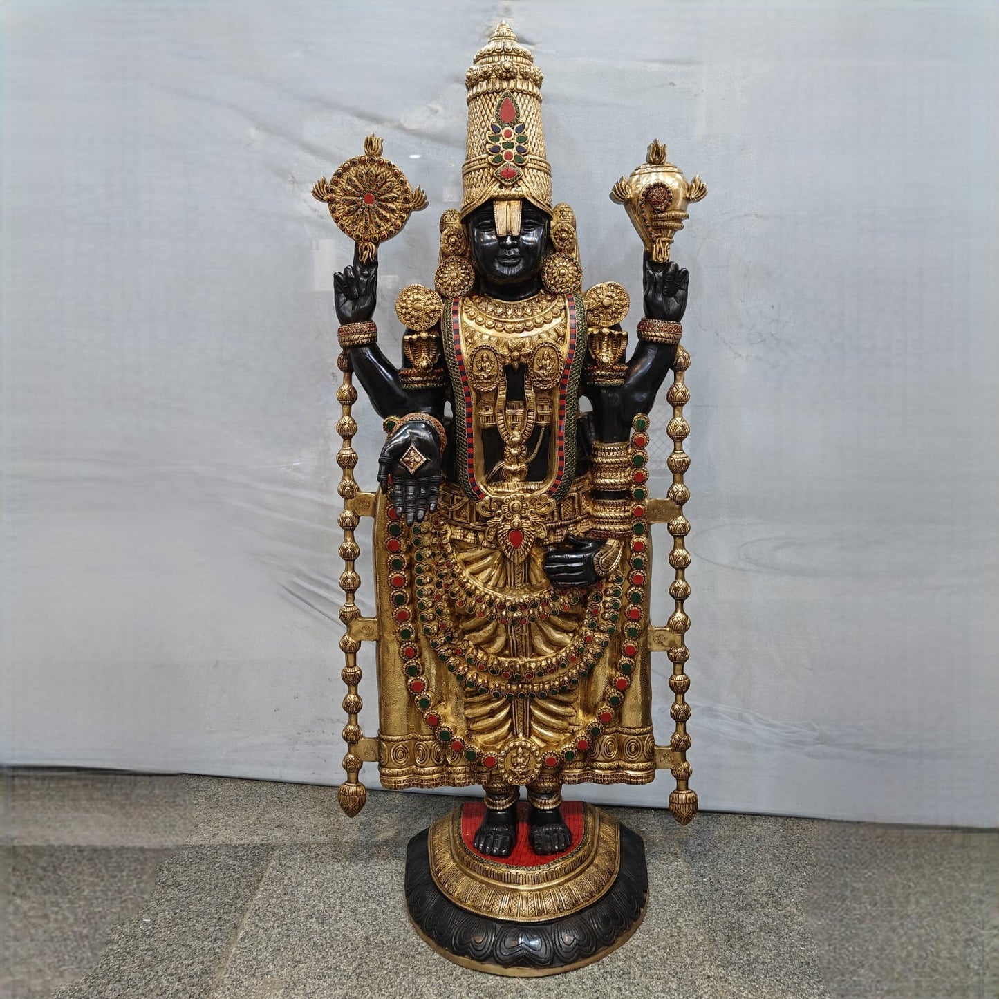 Brass Large Tirupati Balaji Idol Venkateshwara Swamy For Home Decor 6 Feet