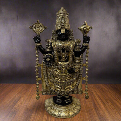Brass Large Tirupati Balaji Statue Antique Finish For Home Decor 6 Feet by vendor-unknown - Hindu Gods