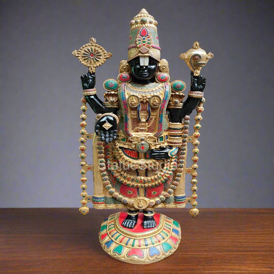 Brass Large Tirupati Balaji Statue Stone Work For Home Decor 6 Feet