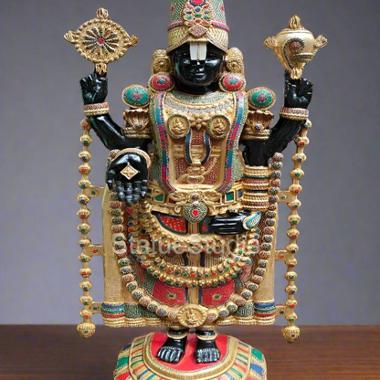 Brass Large Tirupati Balaji Statue Stone Work For Home Decor 6 Feet by vendor-unknown - Hindu Gods (View 2)