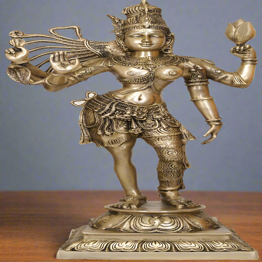 Brass Large Unique Vintage Ardhanarishvara Shiva Shakti Idol 39 Inch