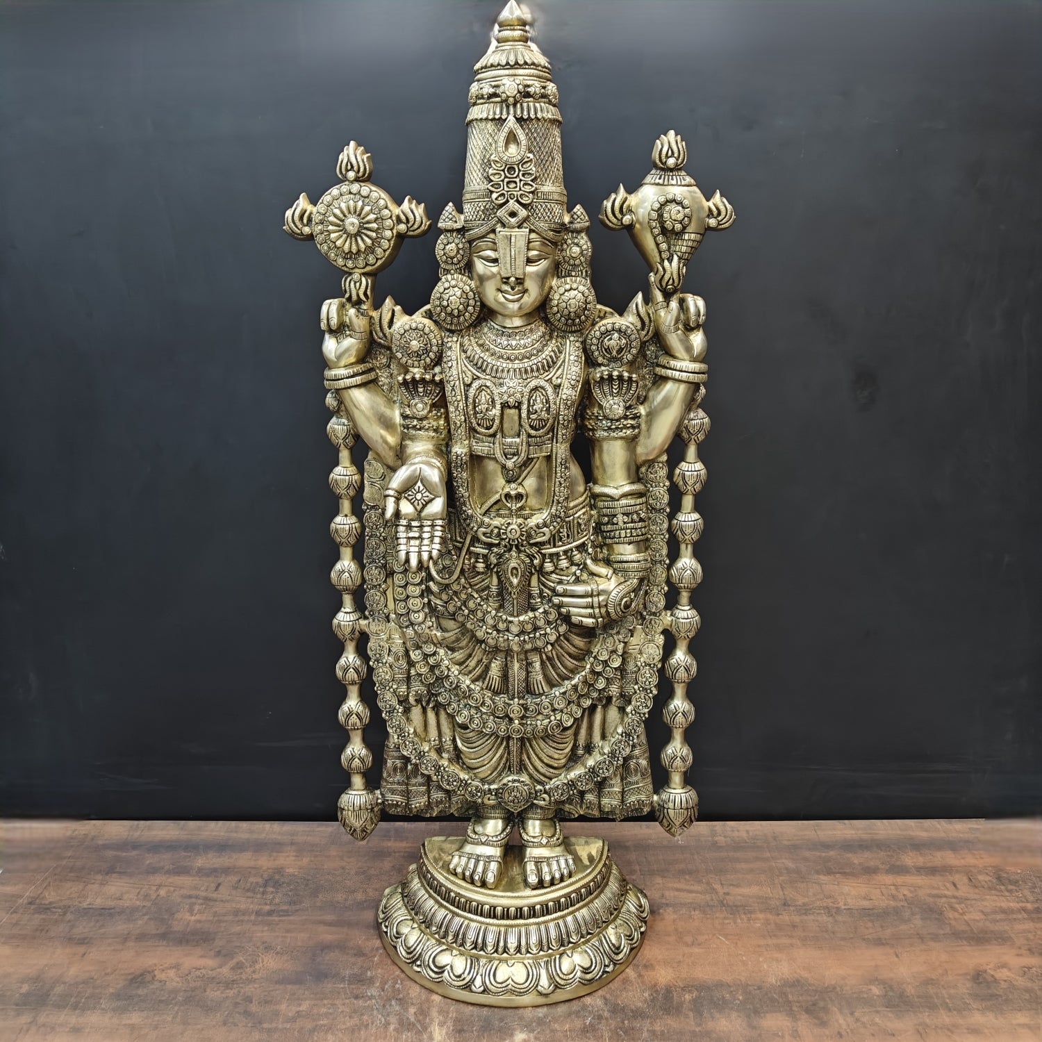 Brass Large Venkateshwara Tirupati Balaji Idol 4 Feet - Eco-friendly - Sama Homes