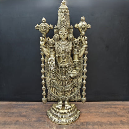 Brass Large Venkateshwara Tirupati Balaji Idol 4 Feet by vendor-unknown - Hindu Gods