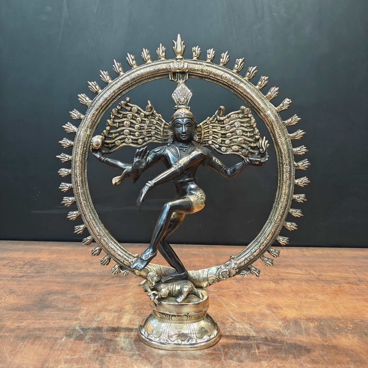 Brass Lord Shiva As Nataraja Statue Dual Tone Finish 1.5 Feet