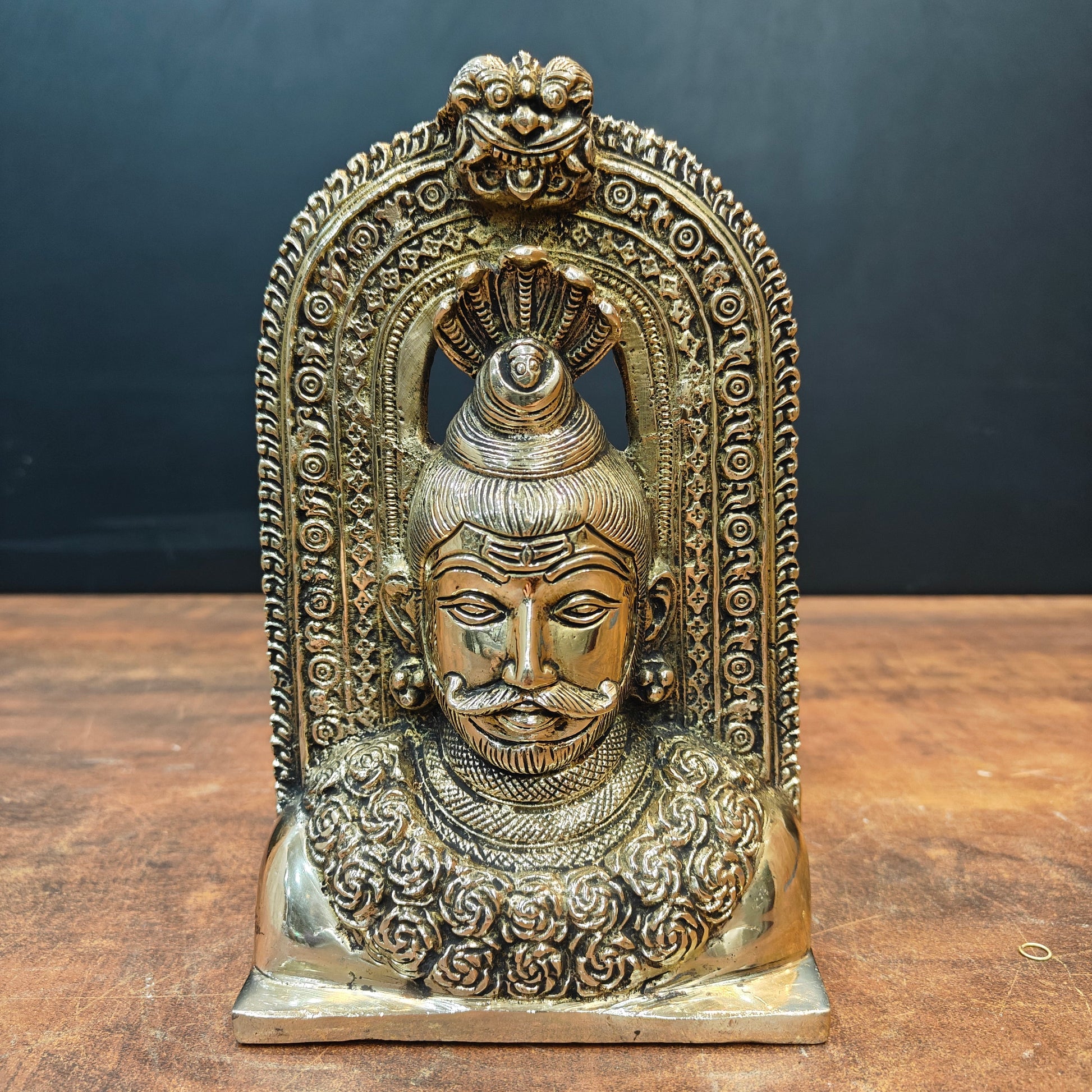 Brass Lord Shiva Face with Kirtimukha Statue 8 Inch - Eco-friendly - Sama Homes