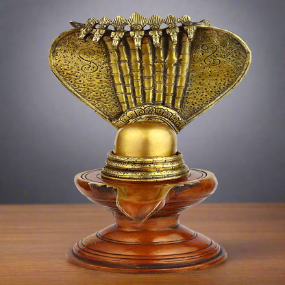 Brass Lord Shiva Lingam Shivling Idol Antique Finish For Home Decor 13" by vendor-unknown - Hindu Gods