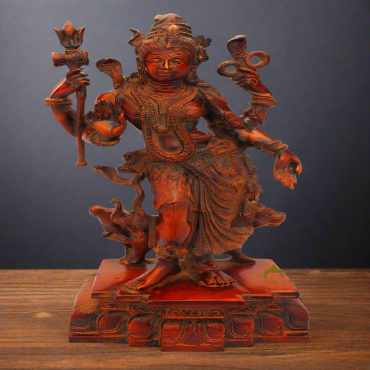 Brass Lord Shiva Parvati Ardhnareshwara Rare Antique Sculpture Religious 18 Inch