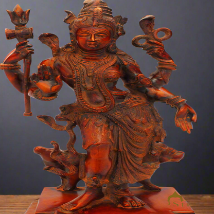 Brass Lord Shiva Parvati Ardhnareshwara Rare Antique Sculpture Religious 18 Inch by vendor-unknown - Sale (View 2)