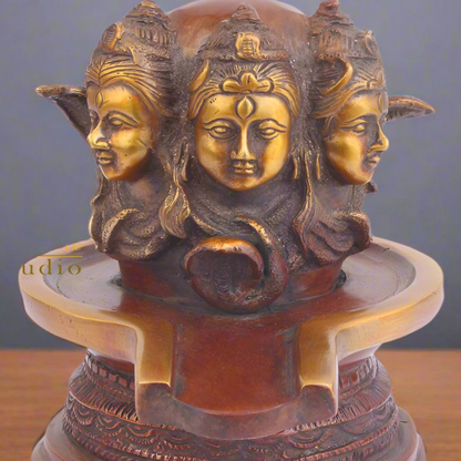 Brass Lord Shiva Sacred Holy Shivling For Temple Religious Décor 7" by vendor-unknown - Hindu Gods (View 2)