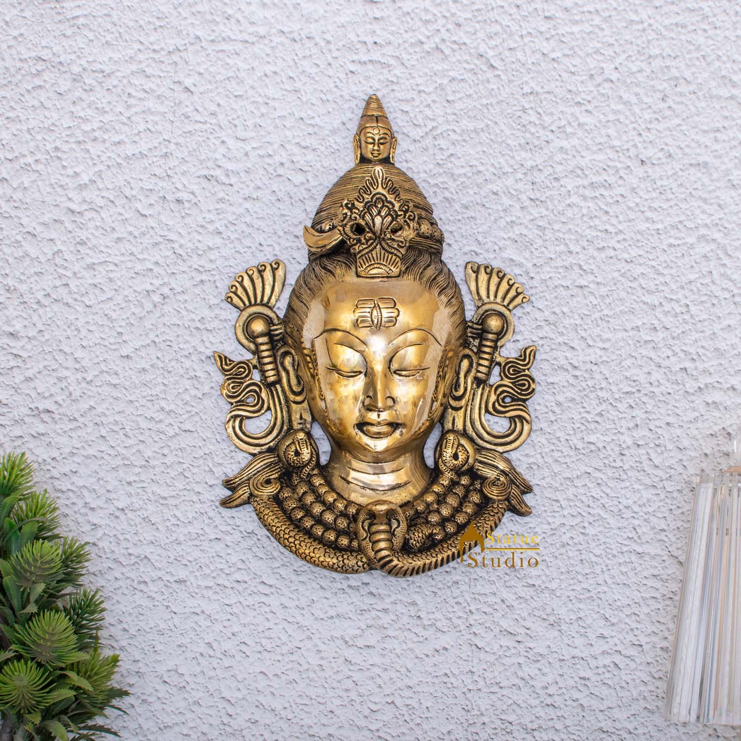 Brass Lord Shiva Wall Hanging 11 Inch