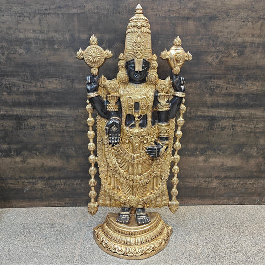 Brass Lord Tirupathi Balaji Idol Antique Finish 4 Feet