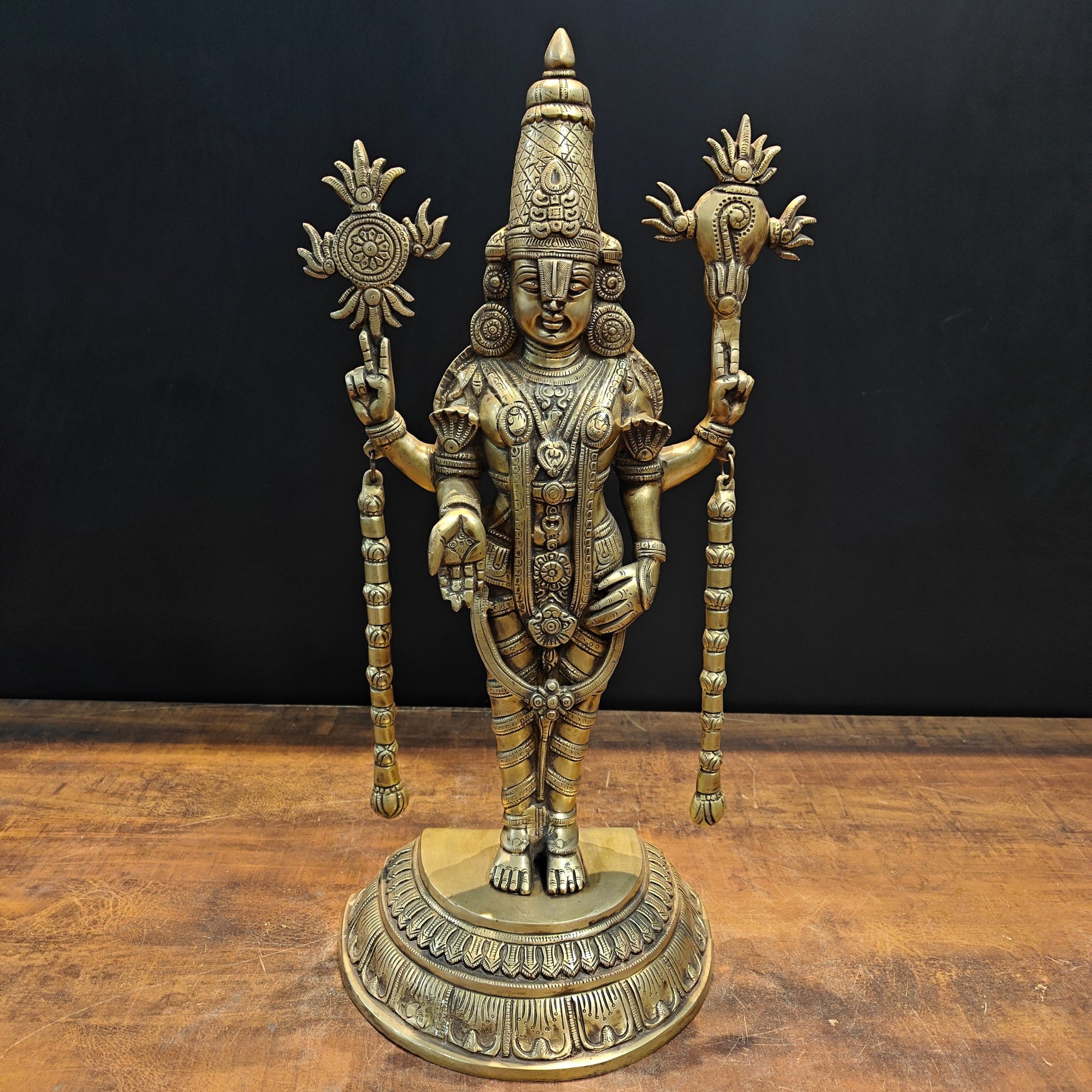 Brass Lord Venkateshwara Tirupati Balaji Idol 22 Inch - Eco-friendly - Sama Homes