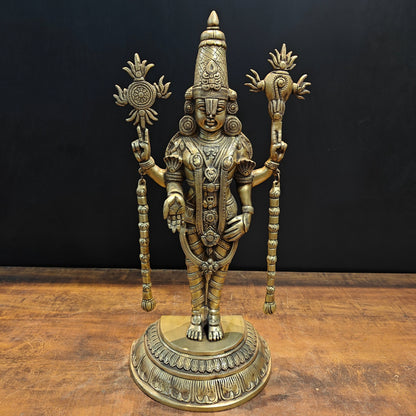 Brass Lord Venkateshwara Tirupati Balaji Idol 22 Inch by vendor-unknown - Hindu Gods