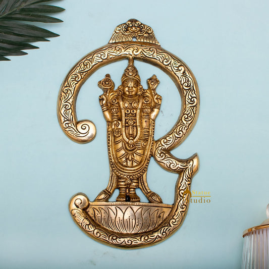 Brass Lord Venkateshwara Tirupati Balaji Wall Hanging 13 Inch