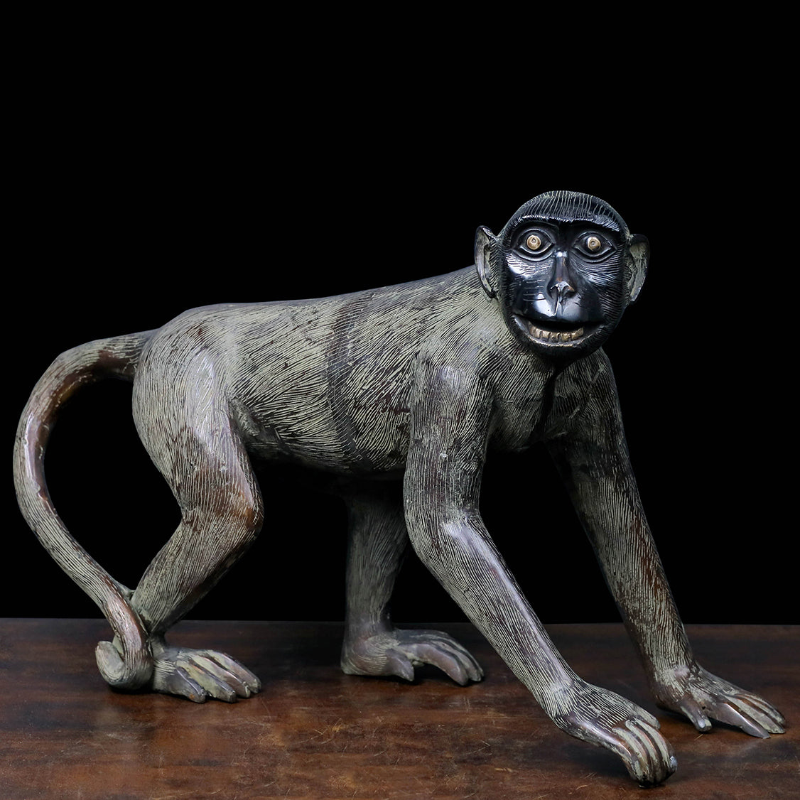 Brass Monkey Statue Sculpture Antique Finish For Decor Showpiece 20 Inch - Eco-friendly - Sama Homes