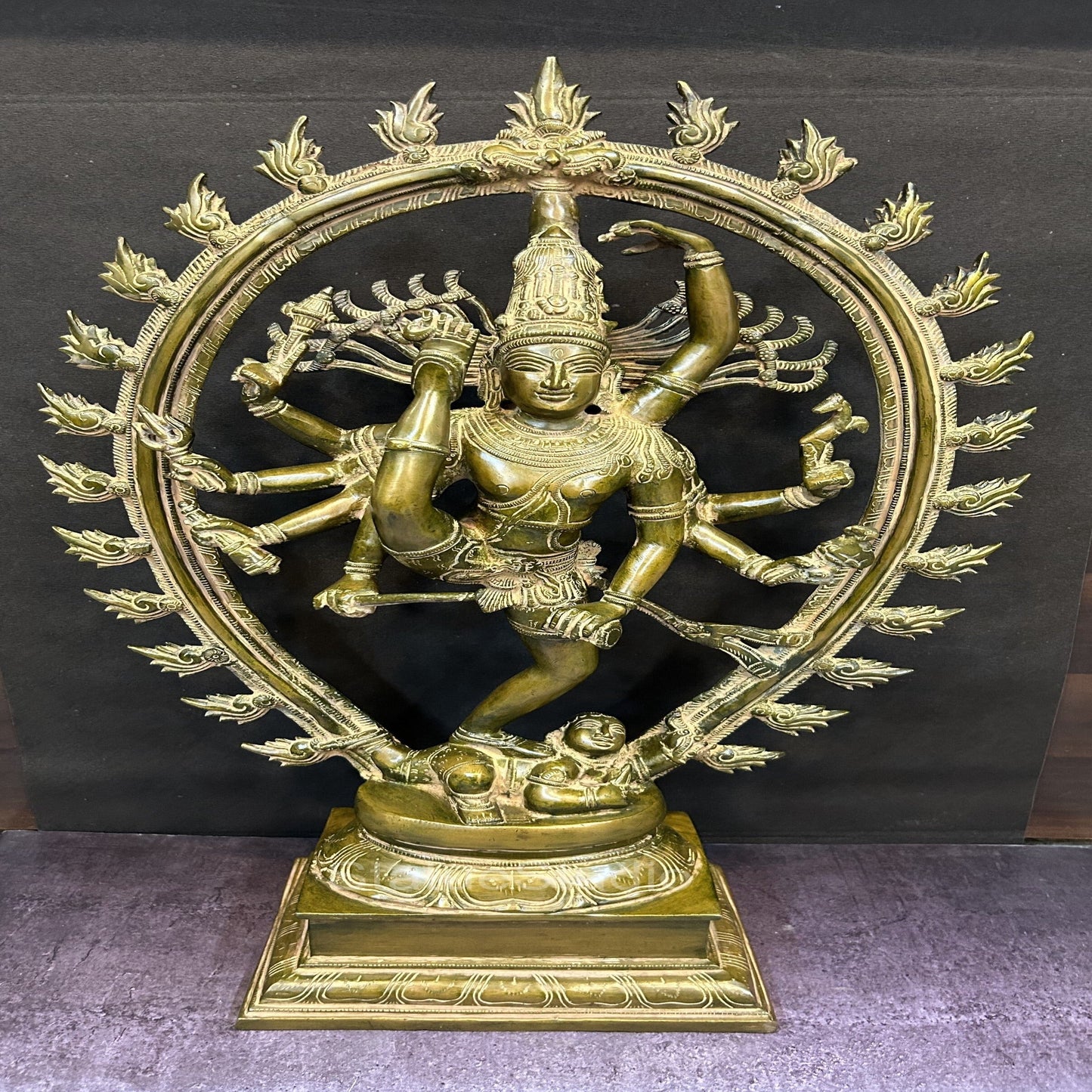 Brass Nataraja Idol Dancing Shiva Statue Copper Patina Finish For Home Decor 2 Feet