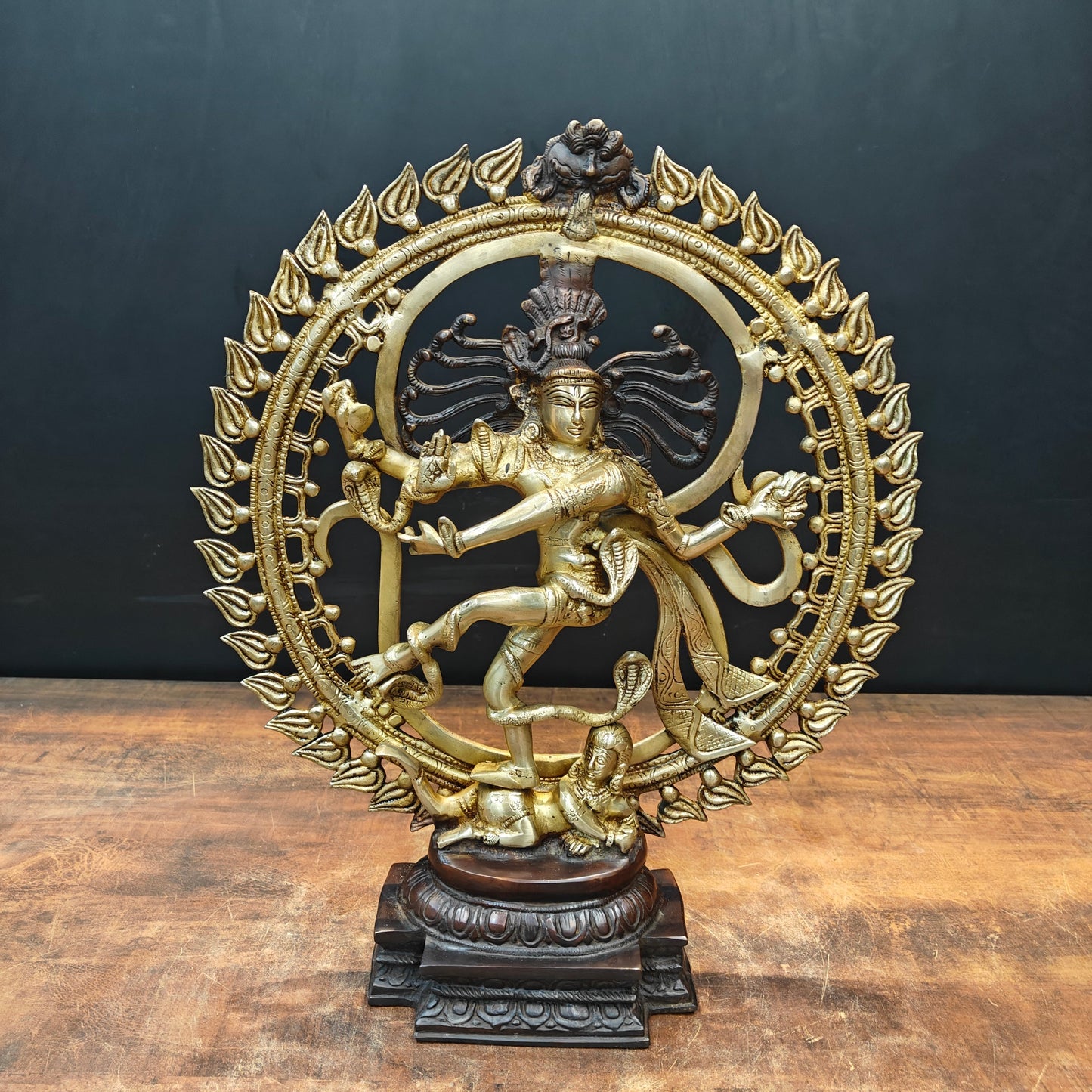 Brass Nataraja Idol With OM Symbol For Home Decor 1.5 Feet
