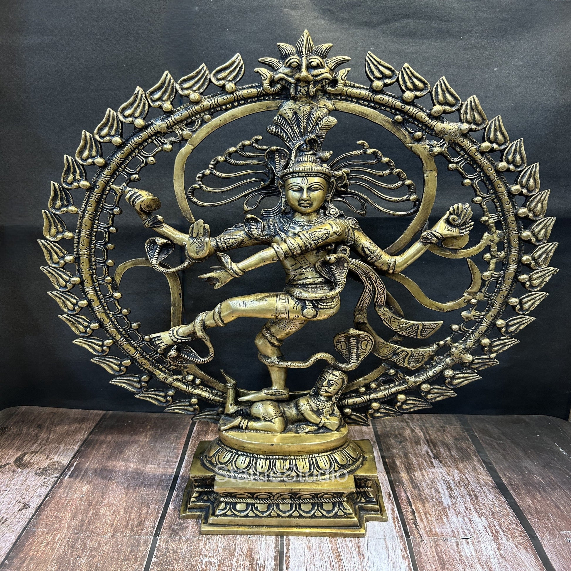 Brass Nataraja Statue Dancing Shiva Idol For Home Decor Showpiece 2 Feet - Eco-friendly - Sama Homes