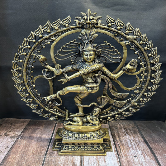 Brass Nataraja Statue Dancing Shiva Idol For Home Decor Showpiece 2 Feet