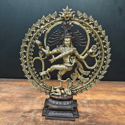Brass Nataraja Statue Sculpture Antique Finish 2 Feet by vendor-unknown - Hindu Gods