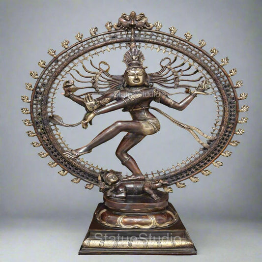 Brass Nataraja Statue Sculpture Lord Shiva Idol Showpiece Home Decor 3 Feet