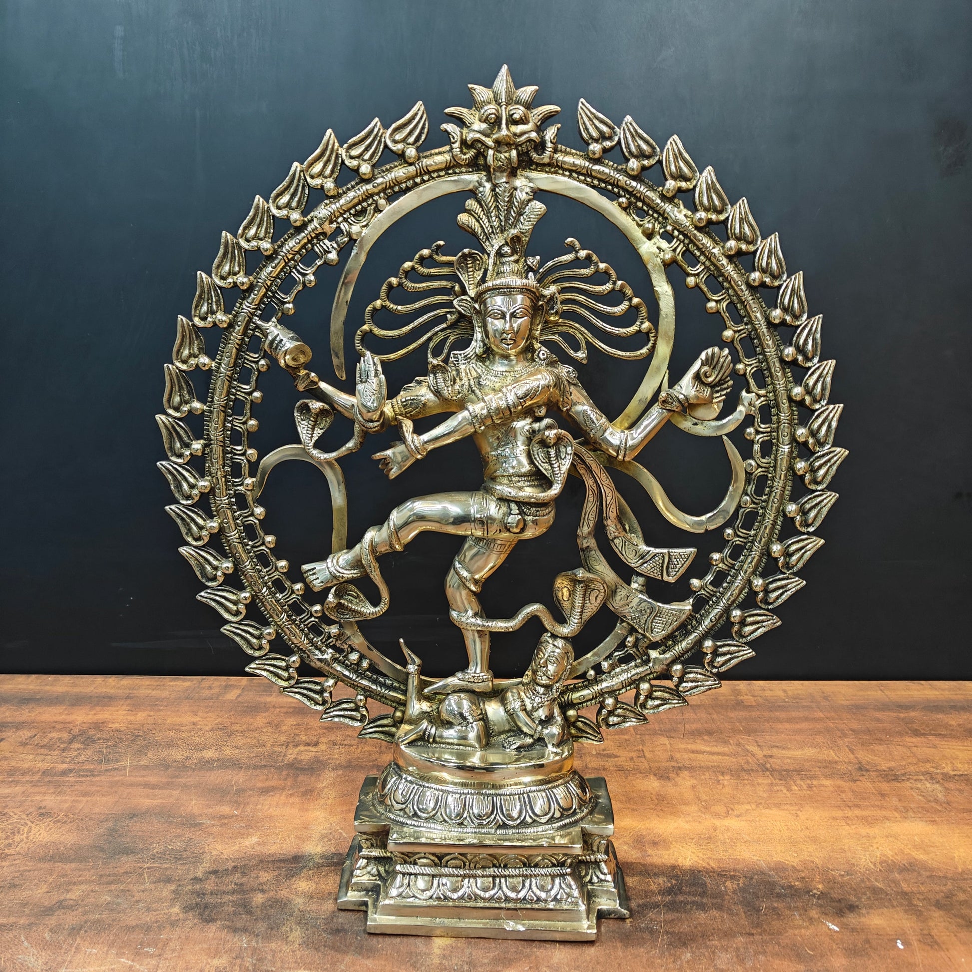 Brass Nataraja Statue With OM Symbol For Home Decor 2 Feet - Eco-friendly - Sama Homes